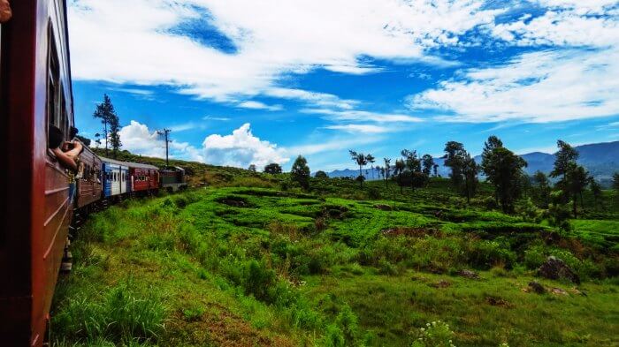 Train ride from Kandy to Nuwara Eliya in Sri Lanka