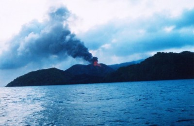 The smoldering volcano in Barren Island of Andaman