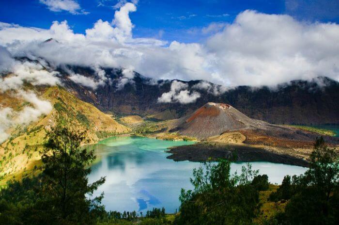 Stunning colors of Mount Rinjani in Indonesia