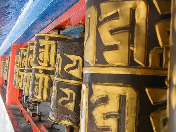 Praying bells at Namgyal Institute of Tibetology in Gangtok