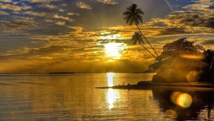 The morning colors of Alleppey Beach