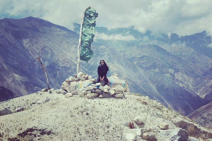 Lehan on the mountain edge in Himachal