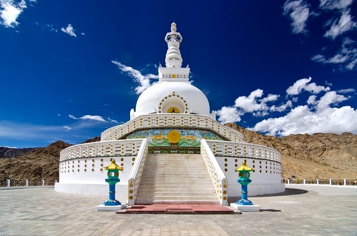 shanti stupa dome in Ladakh