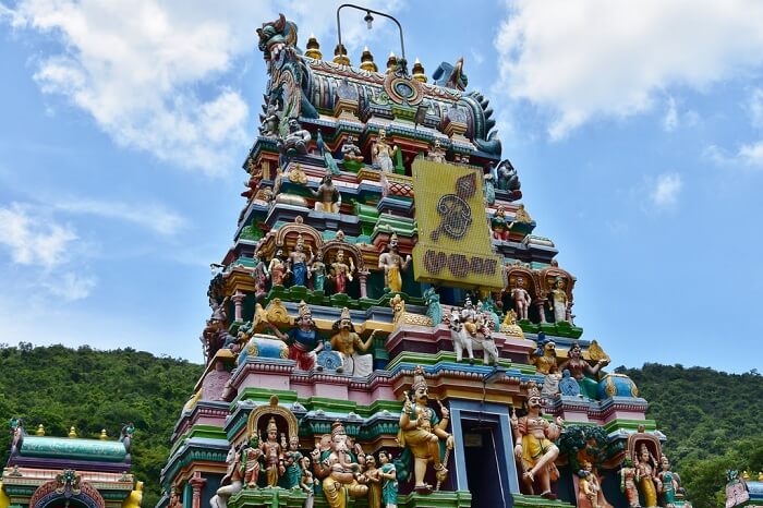 colourful carvings of temple